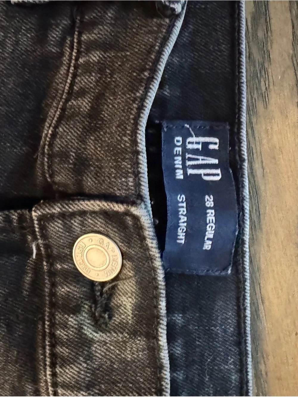 GAP Washed Black Straight Jeans